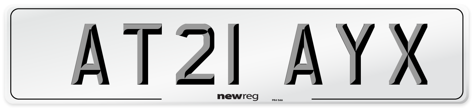 AT21 AYX Number Plate from New Reg